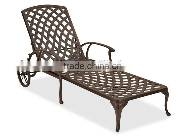 Sigma outdoor chaise lounge cast aluminum sun lounger