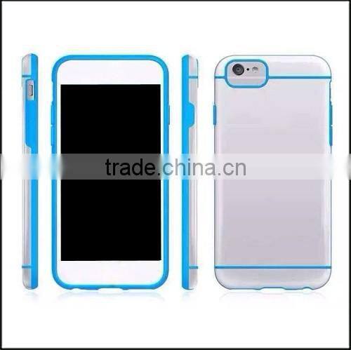 TPU transparent soft phone case, colorful bumper back cover for iPhone6