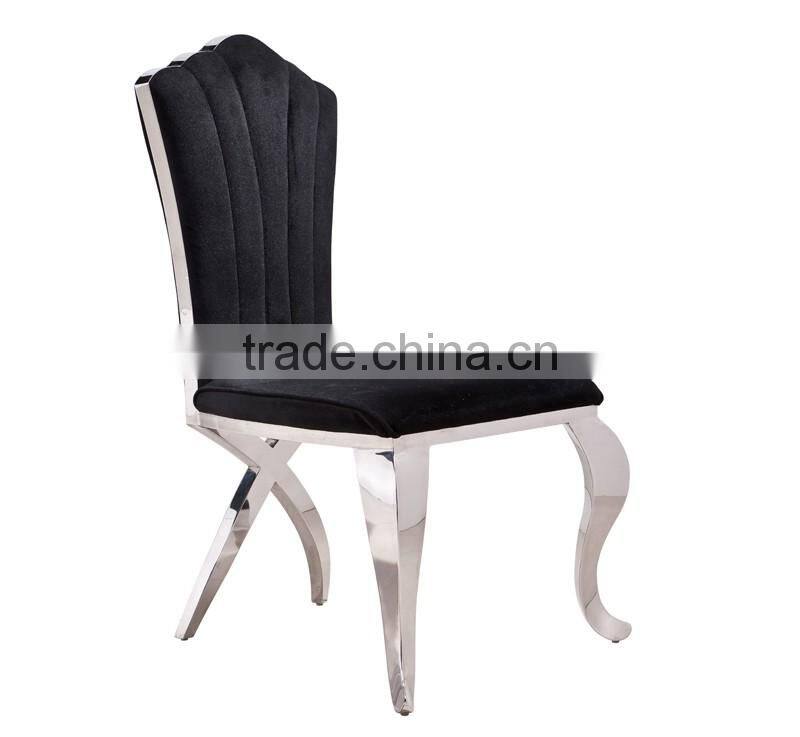 fancy black velvet dining chair for hotel