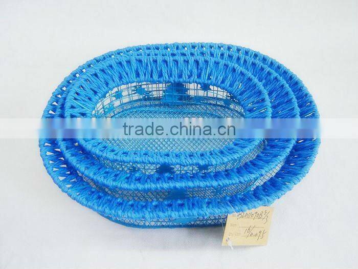 Set of three Paper rope gift basket for Christmas decor