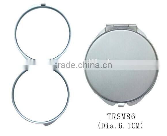 High quality aluminum double sided round shape pocket mirror
