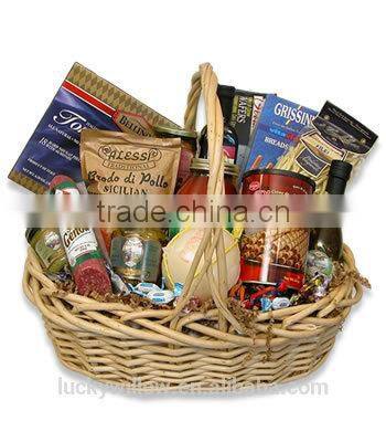 grand willow art type fruit & wine gift basket