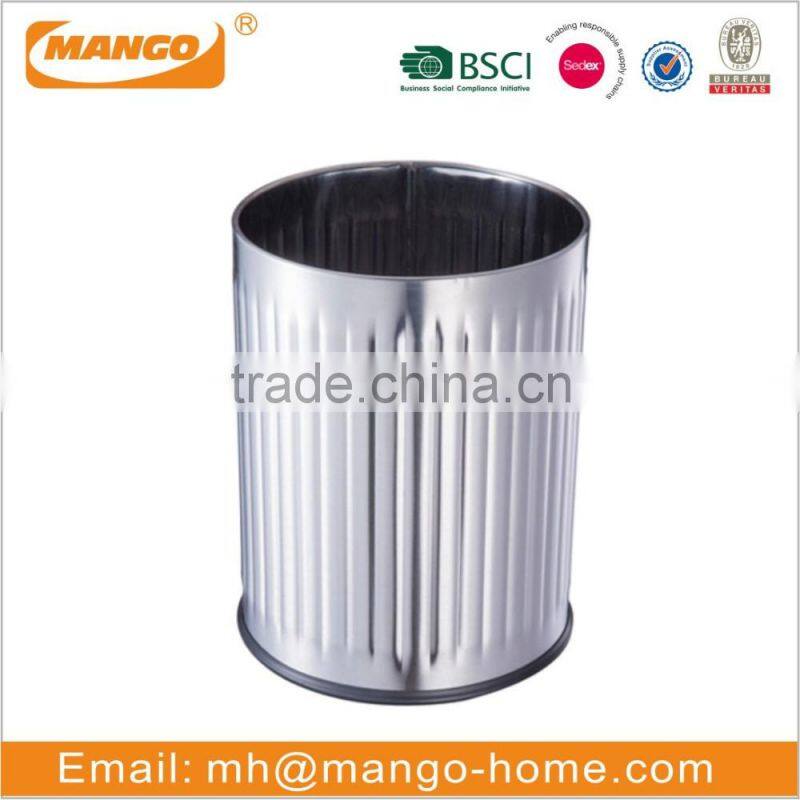 Golden Stainless Steel Open Top Paper Trash Can