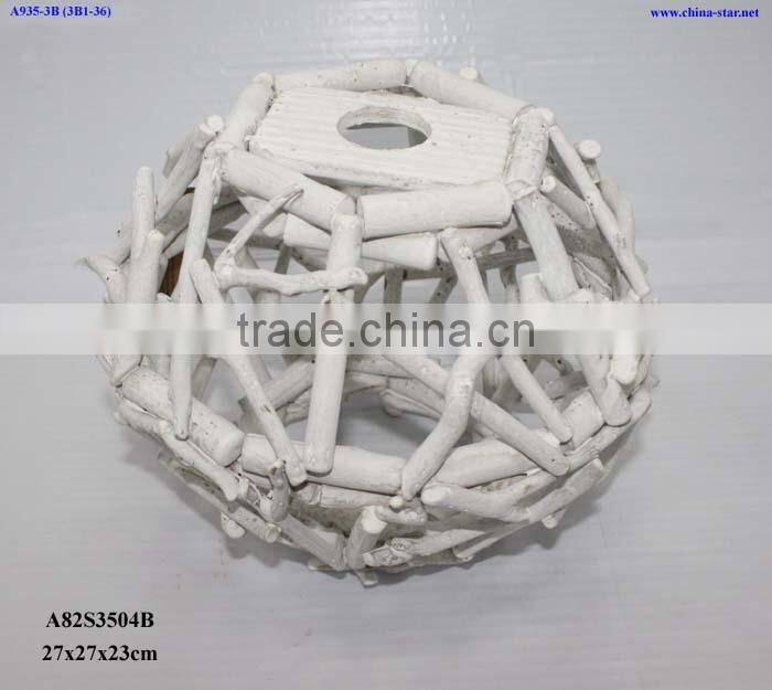 wooden candle holder with handle