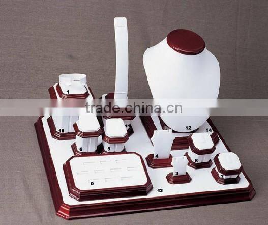 Morden luxury jewellery shop counter showcase for wooden jewelry display set