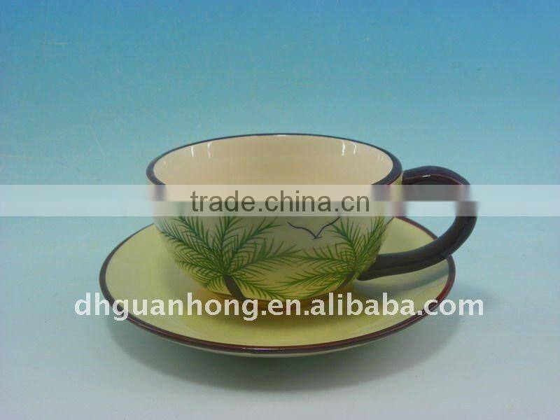 2013 novelty ceramic coffee mug with saucer