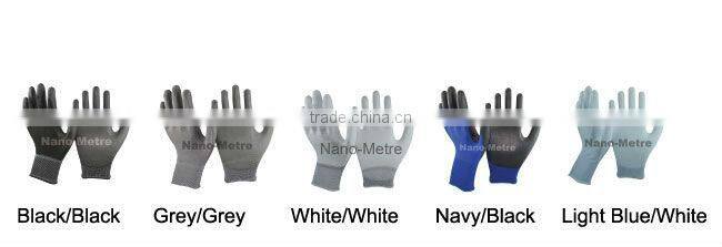 NMSAFETY good qulity PU gloves grey nylon liner PU safety gloves /industrial wrok gloves from China Jiangxi