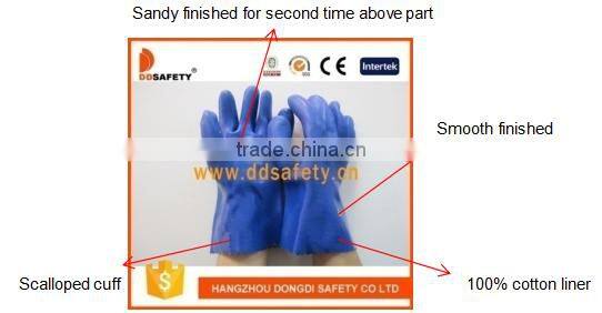 DDSAFETY Blue Pvc Glove With Smooth Finished