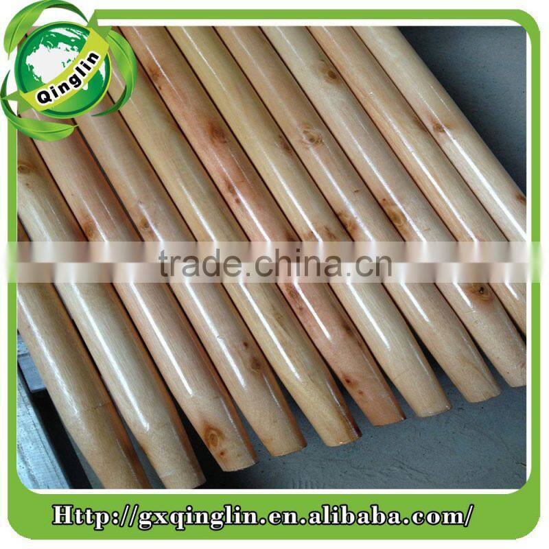 smooth varnishing wooden broom handles/painted wooden broom stick