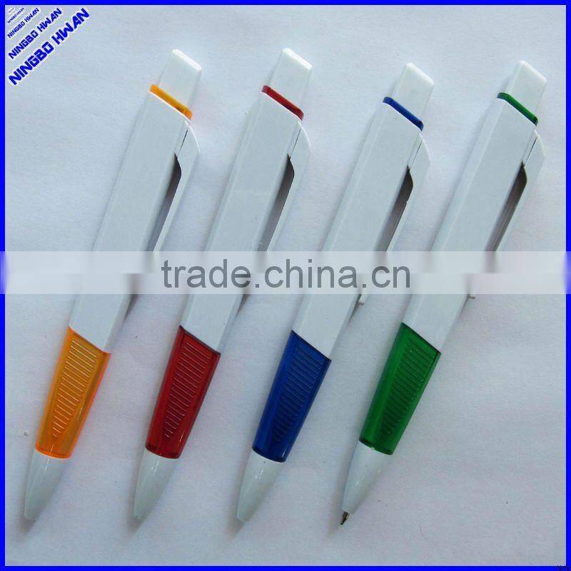 140m length white color simple plastic promotional pen logo print