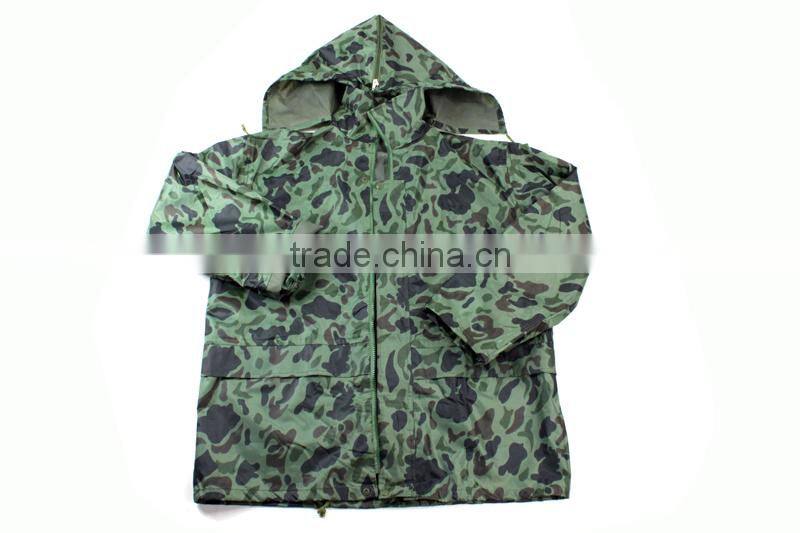 Rain coat for men military army poncho Polyester with PE PVC coating