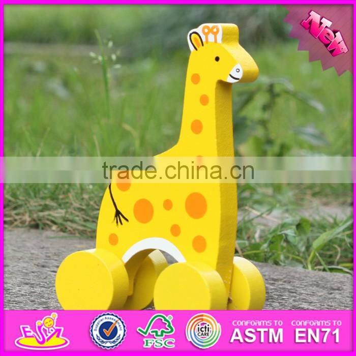 2017 New products animal car toy wooden giraffe baby toy W04A319