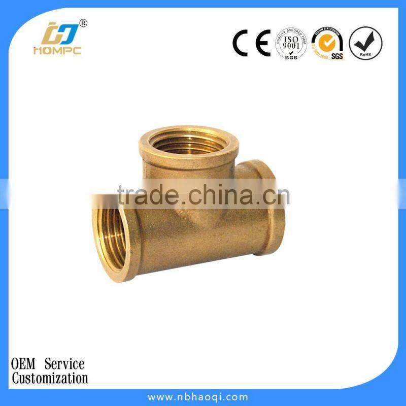 y tee copper pipe fitting copper male hose fitting