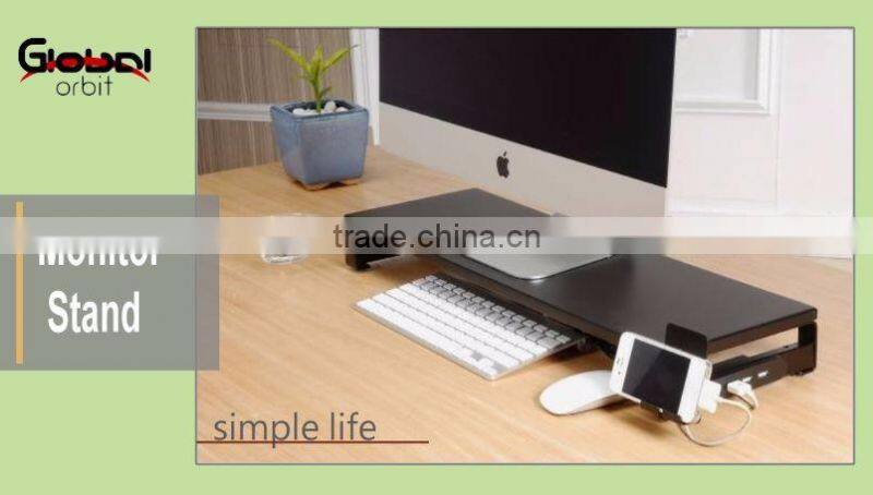Monitor PC Stand with USB hubs & plug, glass compute monitor stand