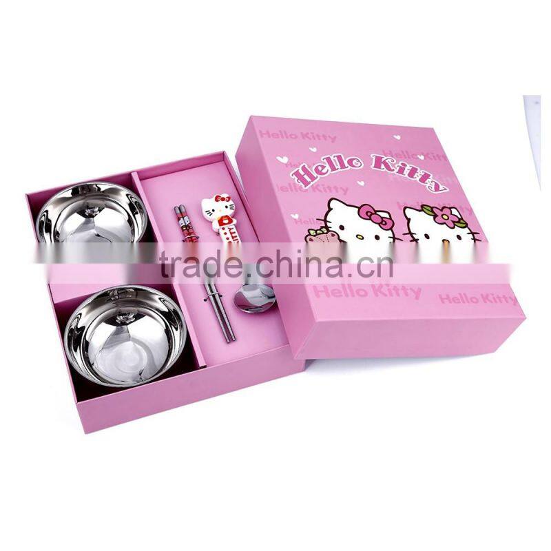 Korean fashional hot sell top quality cartoon style stainless steel food grade material flatwares cutlery set