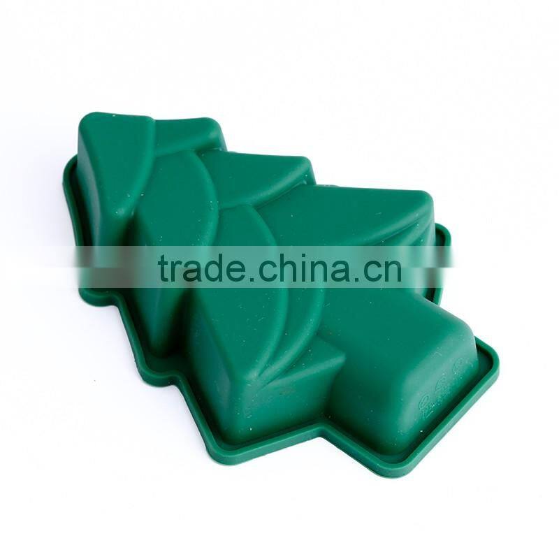 CBU06 Christmas tree style silicone cake mould