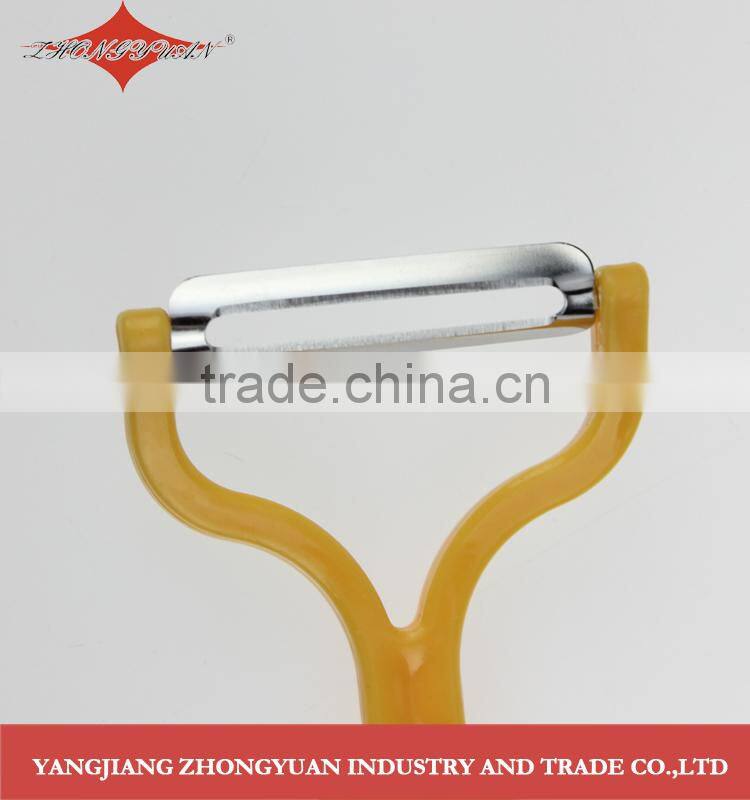 Stylish Stainless steel Y shape vegetable peeler with soft ABS handle