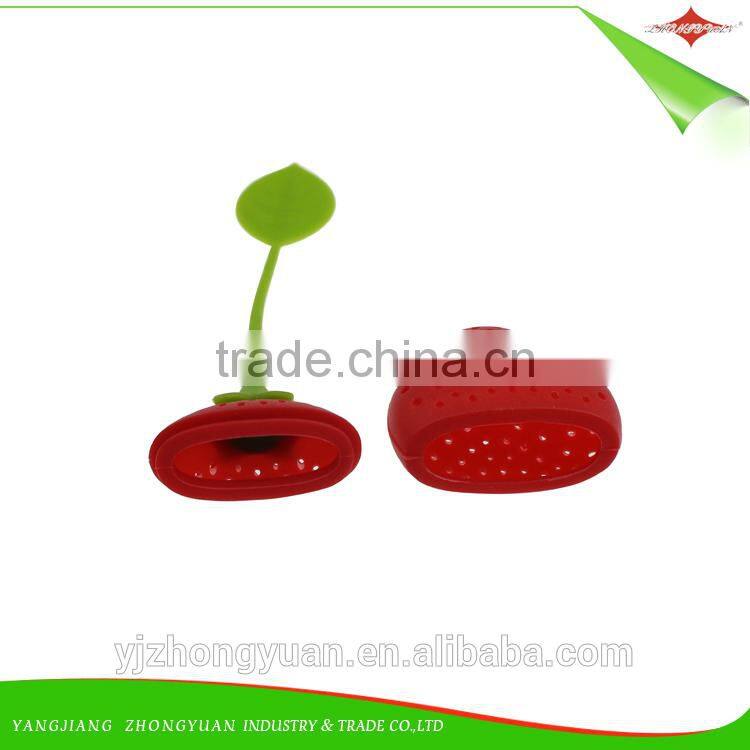 ZY-F1126 cute strawberry design silicone tea leaf strainer infuser diffuser filter