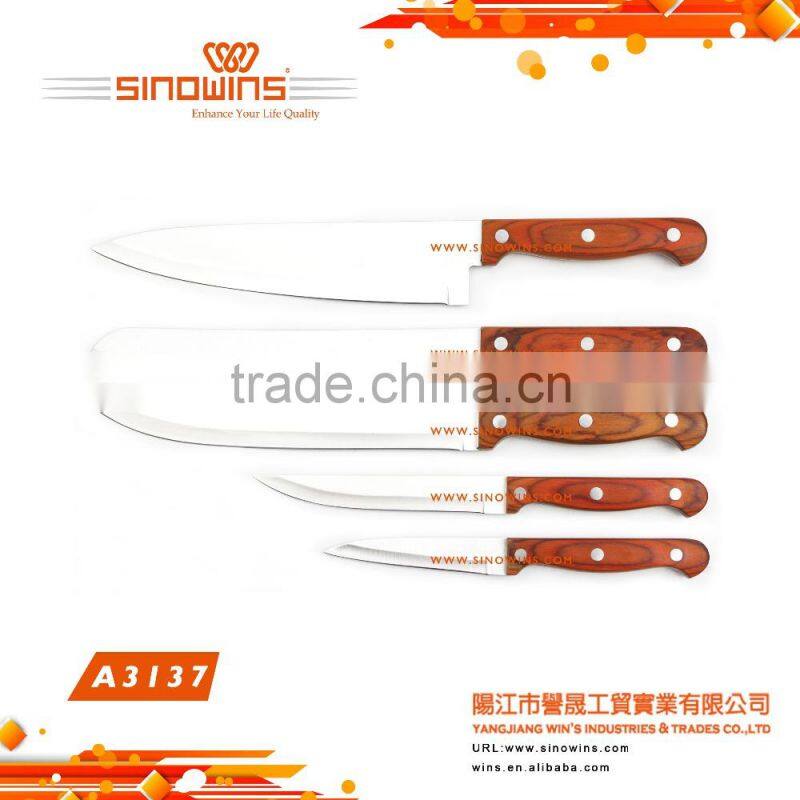 Hollow handle stainless steel 5 pieces kitchen knife set