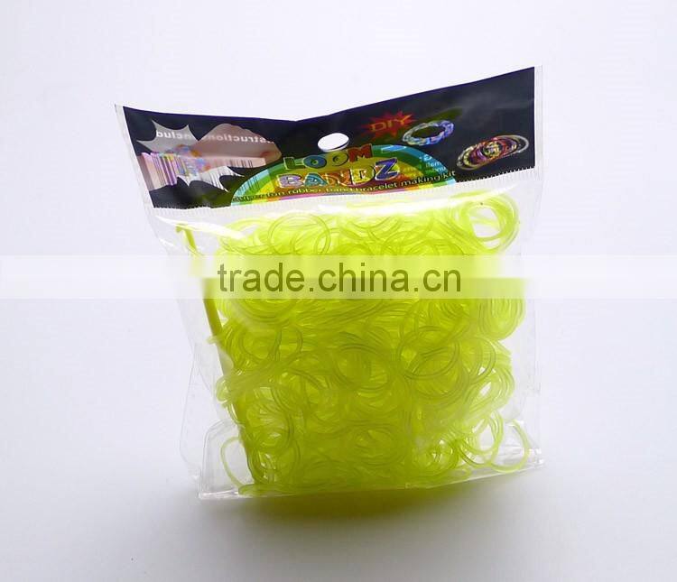 300pcs Rubber Bands/ Silicone Loom Rubber Band Loom Opp Bag Package 12-colors Candy Loom Refill Rubber Bands d2m