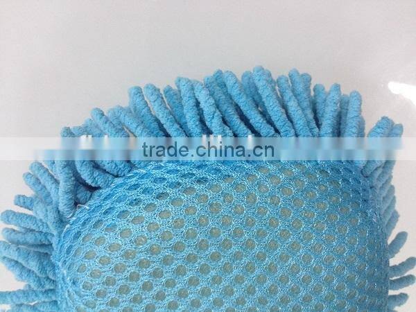 chenille microfiber mesh hole car microfiber sponge