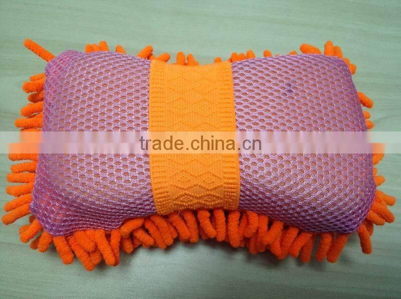 Car microfiber cleaning sponge with chenille easy use