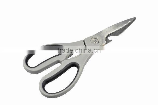 Multi-function steel kitchen scissors with bottle opener
