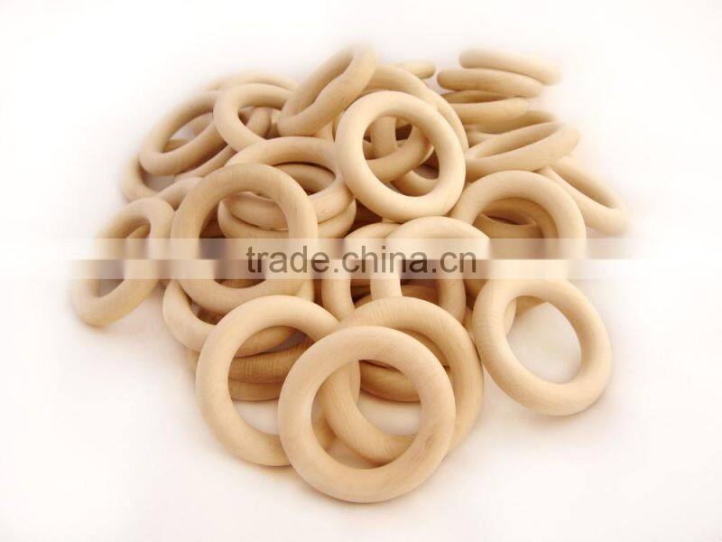 unfinished natural wooden teething rings
