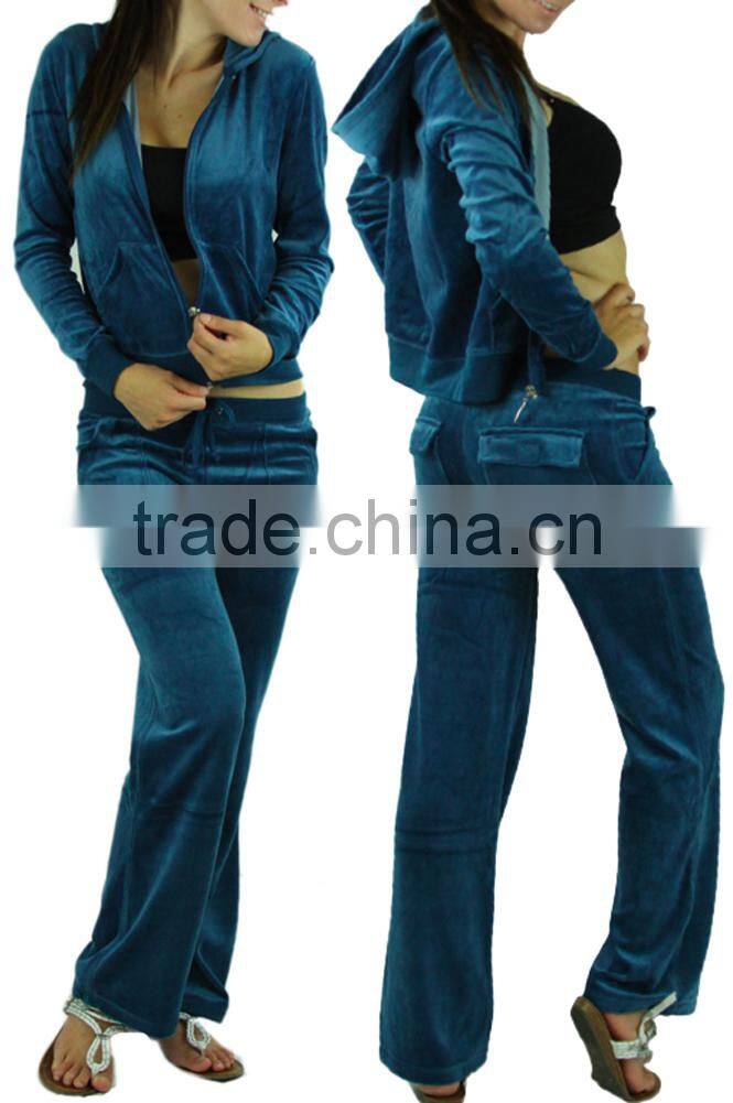 Comfy Soft Plush Velour Suit Hoodie Sweat Set Tracksuit