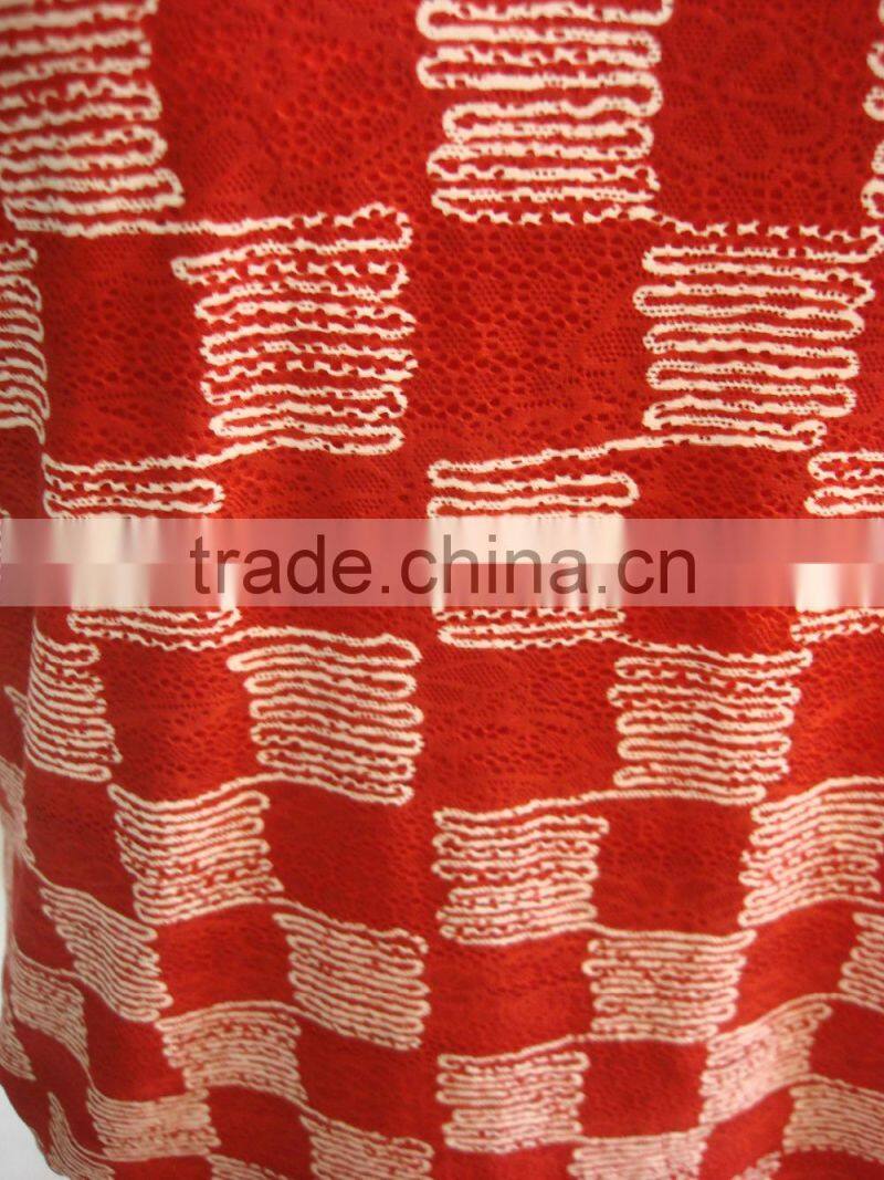 Red Plaid Check Print Lycra Blouse