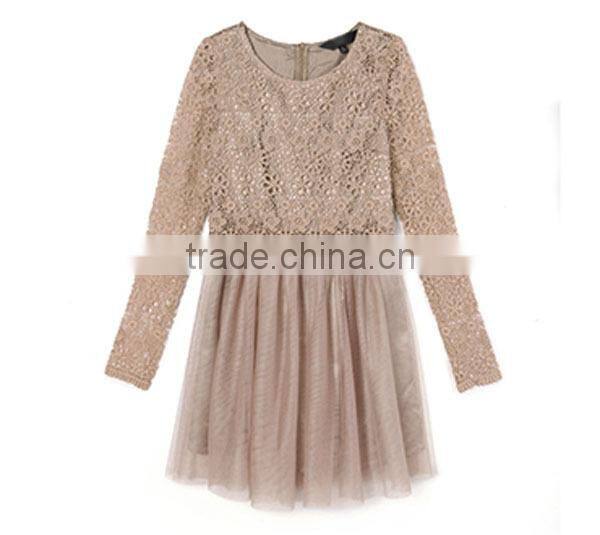 Europe Brand OEM ladies' loose-fitting pleated hollow china brand clothing with long sleeves