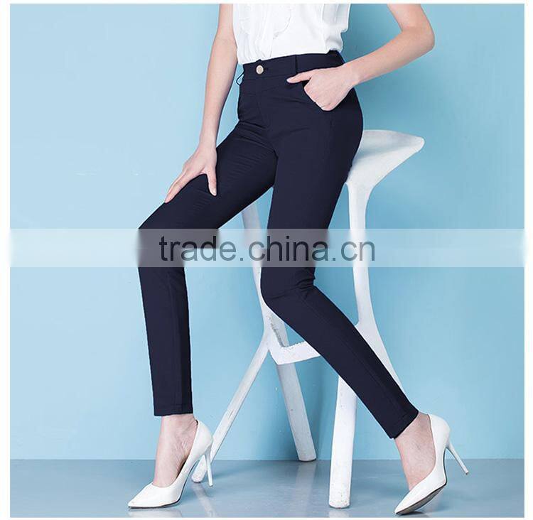 The new spring and summer 2017 black high waisted pencil casual pants sample custom