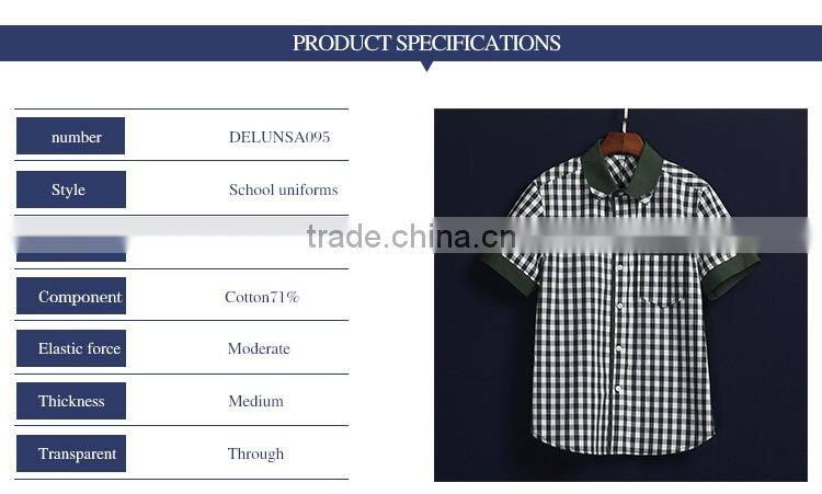 Fashion School Uniform Manufacturers Green Plaid Sport Shirt