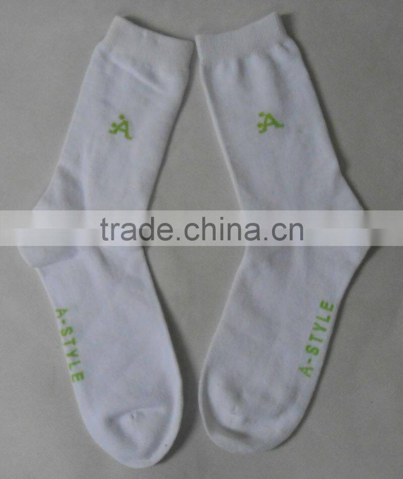 fancy white thin cotton socks with logo