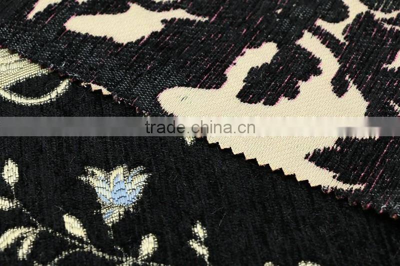 100% polyester chenille jacquard woven fabric
