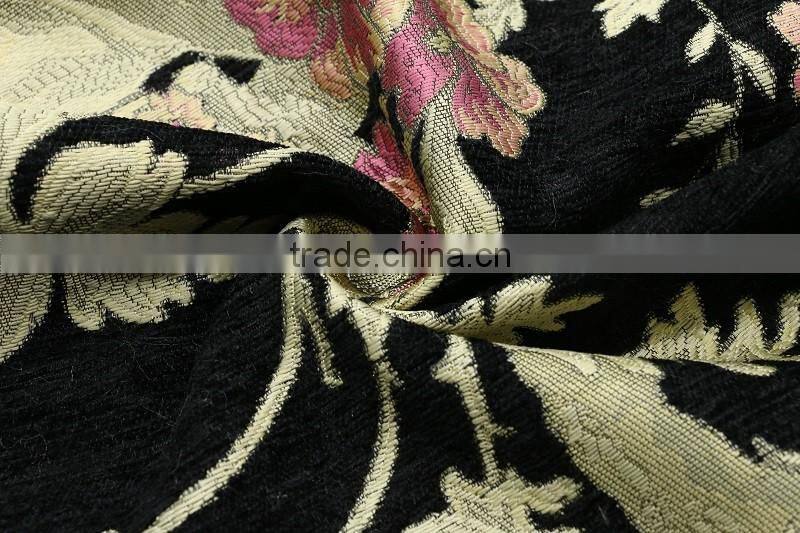 100% polyester chenille jacquard woven fabric