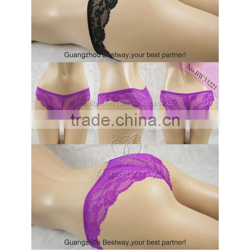 12 colorful sexy transparent full lace girls bikini for wholesale 3 optional sizes S M L sexy lace bikini panties