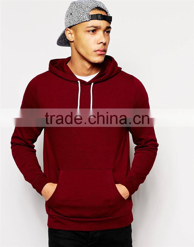 Custom mens red plain pullover hoodies