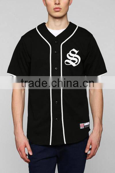 fashion streetwear blank black baseball jersey tee custom made for men wholesale
