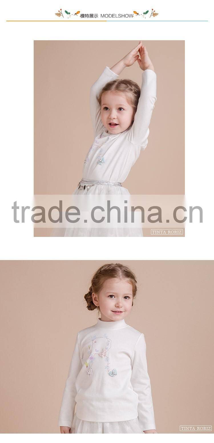 2017 Spring Children t Shirt With Flower Patterns For Girls Long Sleeves Kids t Shirt