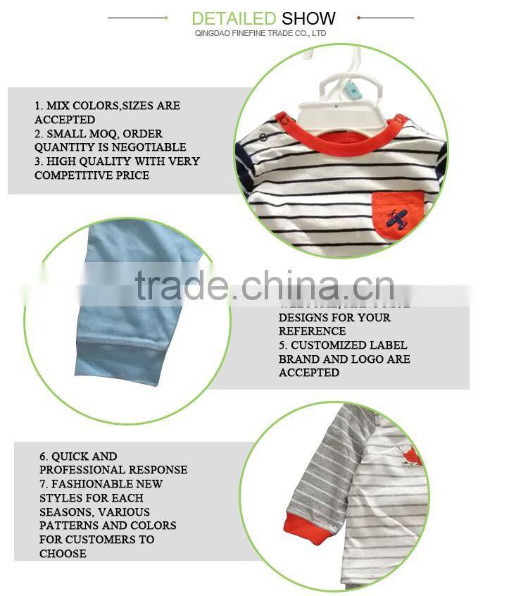 2017 New Design Baby Clothes Wholesale Baby Boys Sleep Set 2 Pieces Baby Boy Pajamas
