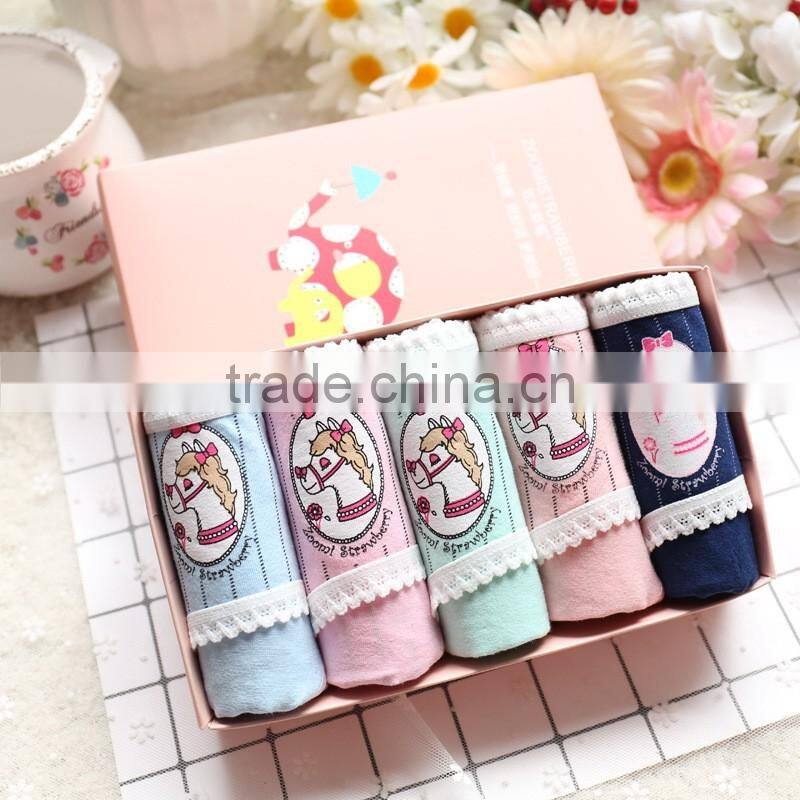 Colorful Sexy Young Women Girls Cotton Panty Cute Pretty Girls Stylish Panties Wearing Sexy Underwear E12