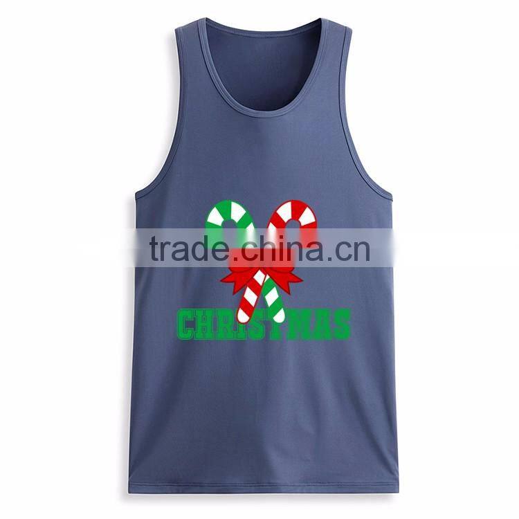 Latest fashion printing design custom wholesale mens 100 cotton tank top