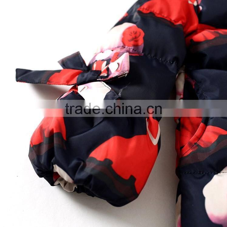 OEM new style fashion ultralight girl printing waterproof duck down feather jacket