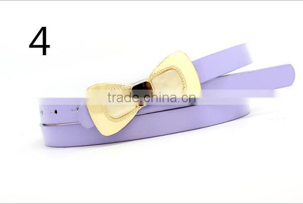 latest design new model hot sale 12colors choice with butterfly design PU leather material belt women