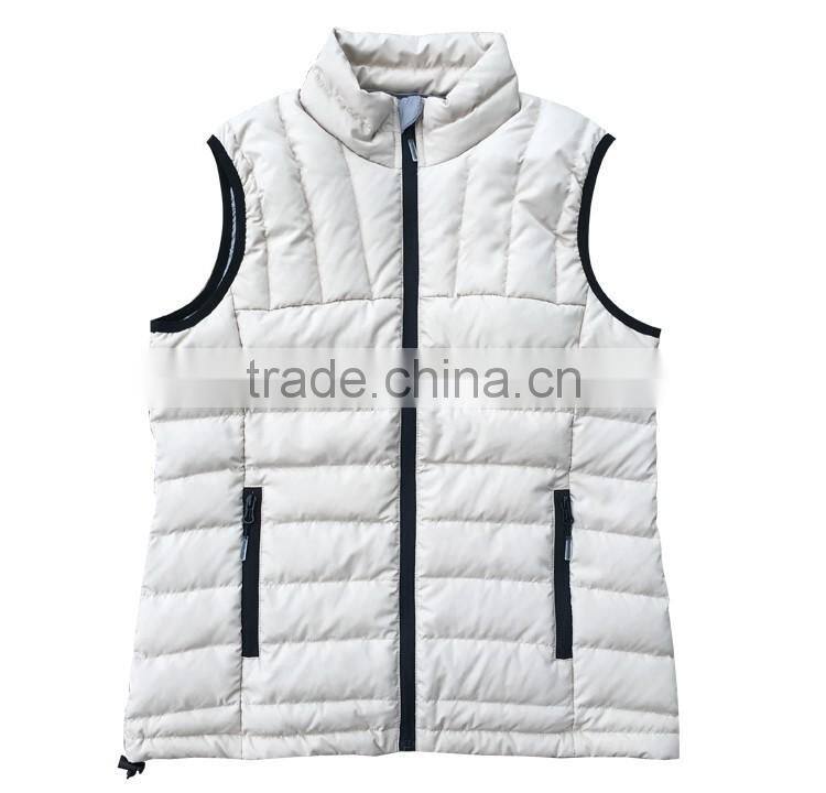 Light weight ferther womens down vest padded puffer vest