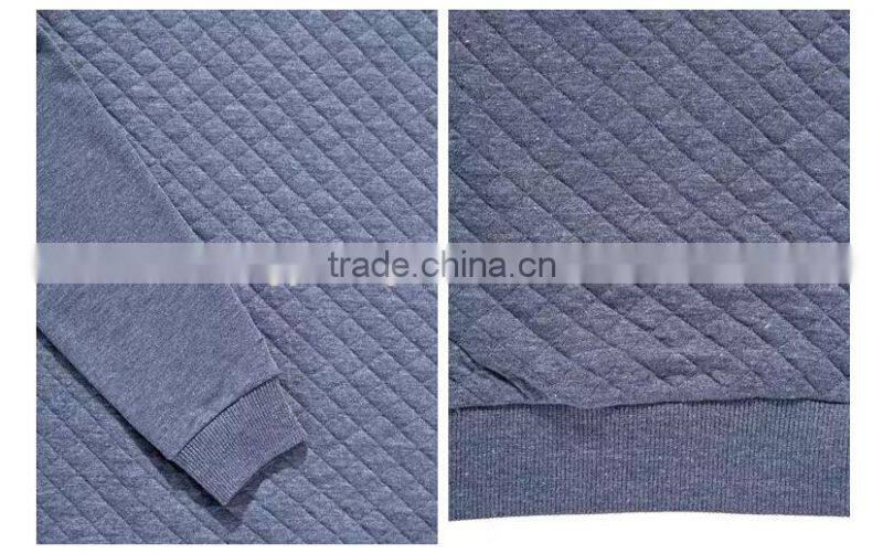 new antumn blue quilting seam casual pullover hoodies
