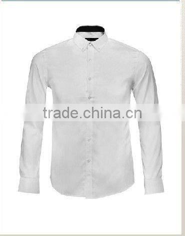 The latest 100% cotton slim fit black dress shirt for men with peaked collar