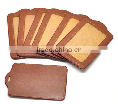 Coffee Vertical Leatheroid ID Card Badge Holders 11.3cm x 7.3cm