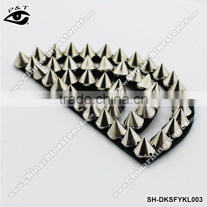 10mm sew on cone studs with holes brown coffee color for clothing shoes